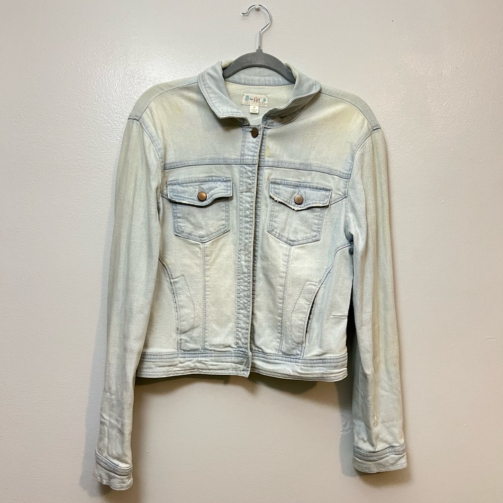 Love, fire jean jacket light wash denim